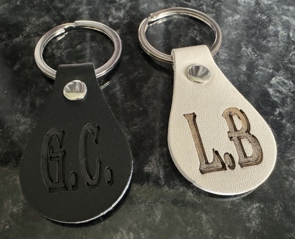 Personalised Engraved PU Leather Keyring Key Fob
